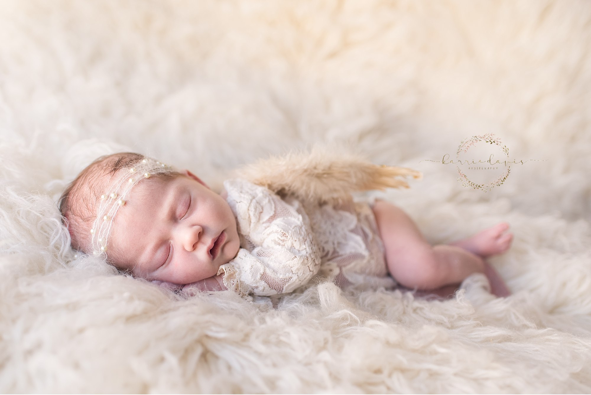 newborn girl as angel