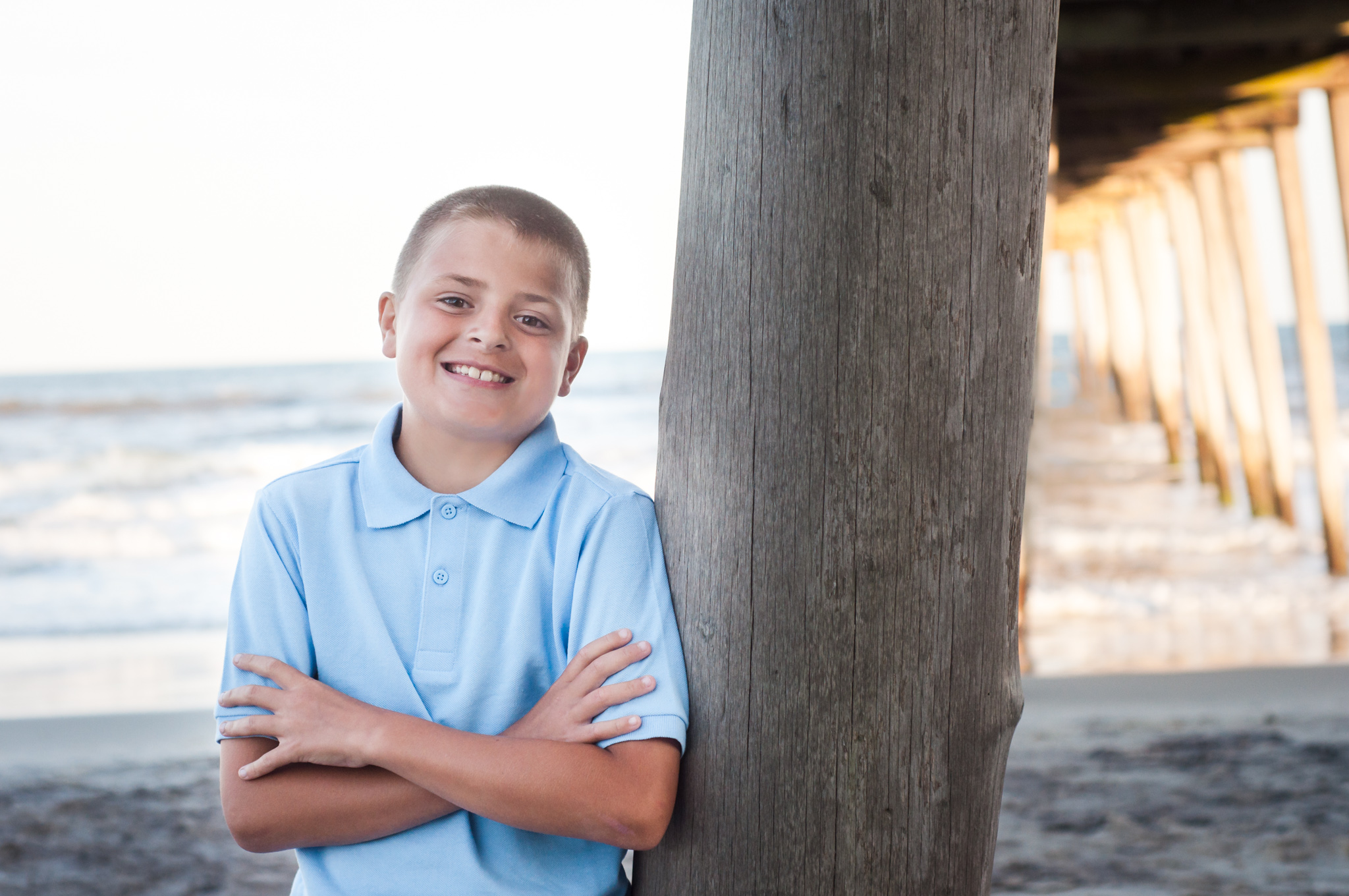 tween son beach photo