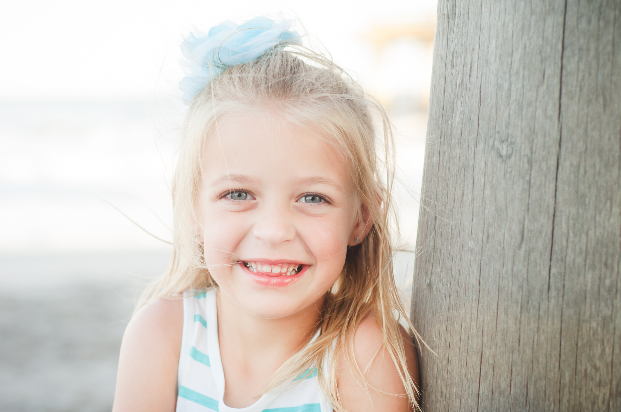 beach smiles on little girl