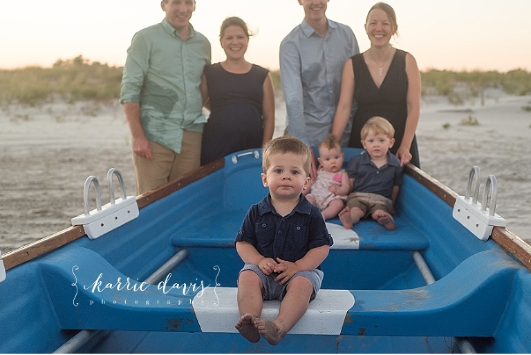 fun prop for family beach pictures is a row. check out this photo shoot in Avalon NJ