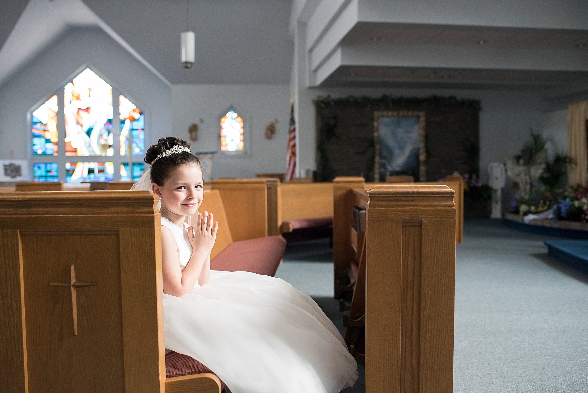 cute photo in church first communion in cape may nj