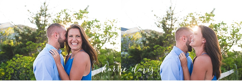 fun engagement photos during sunset - Ocean City NJ