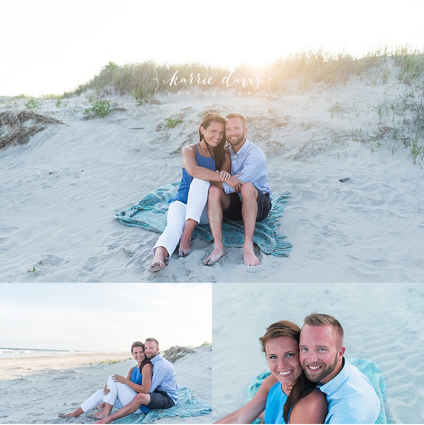 romantic engagement photos on a beach. Ocean City engagement photographer.