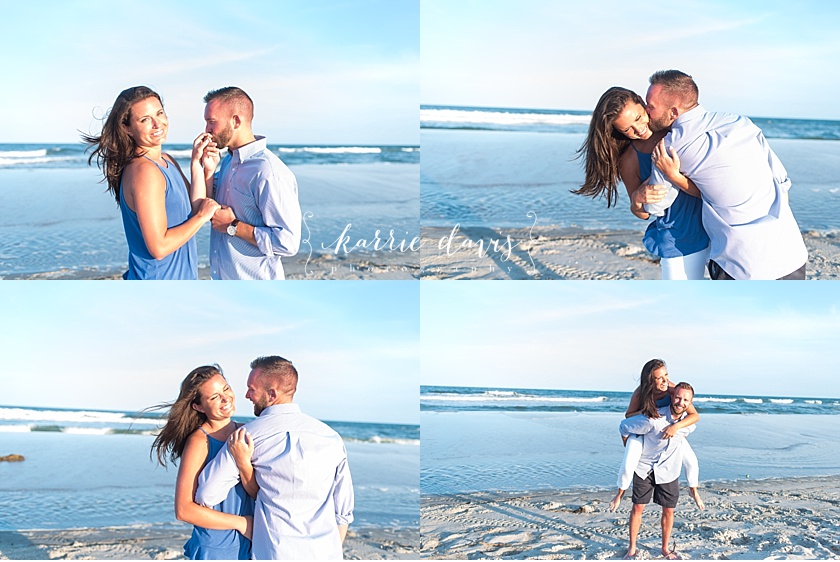 fun engagement photo ideas at the beach. Ocean City is a great beach for engagement photos in New Jersey.