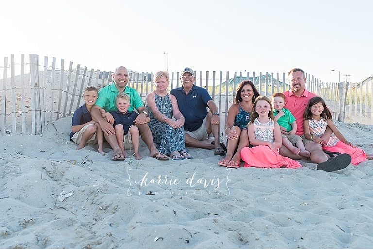 Sea Isle City Family Photographer - fun beach portrait session with grandparents, grand kids and adult children