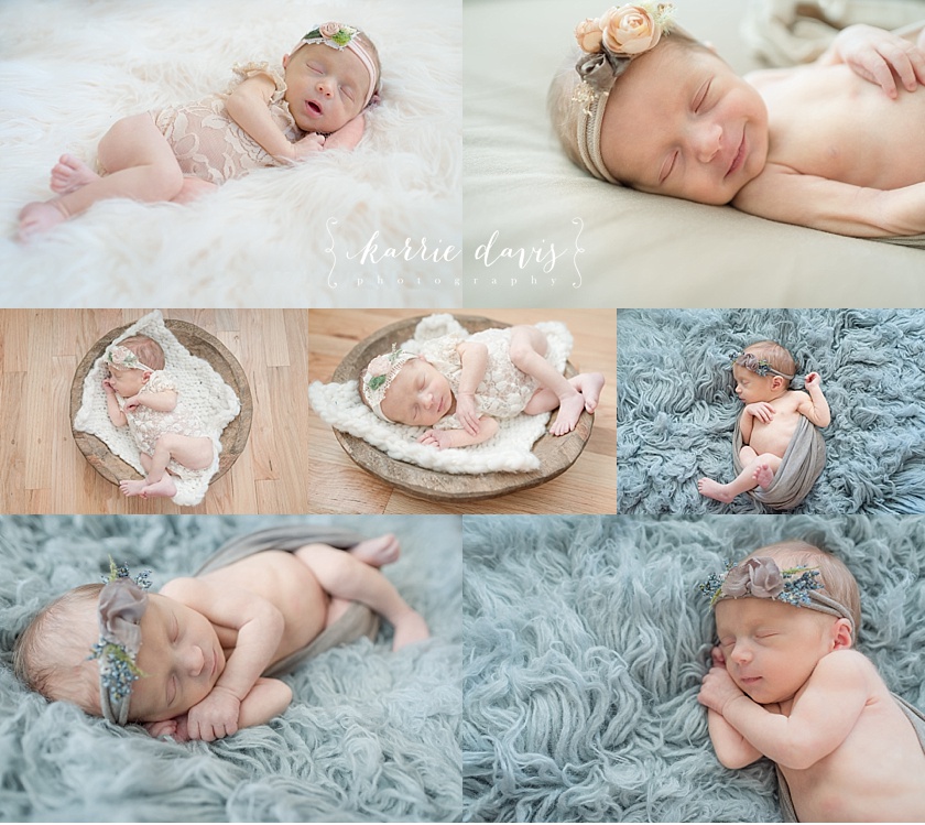 Baby girl newborn props and ideas for photoshoot of a preemie baby