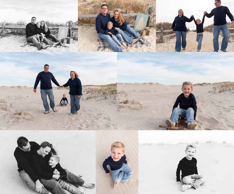 christmas mini photography sessions on the beach in New Jersey. How fun.