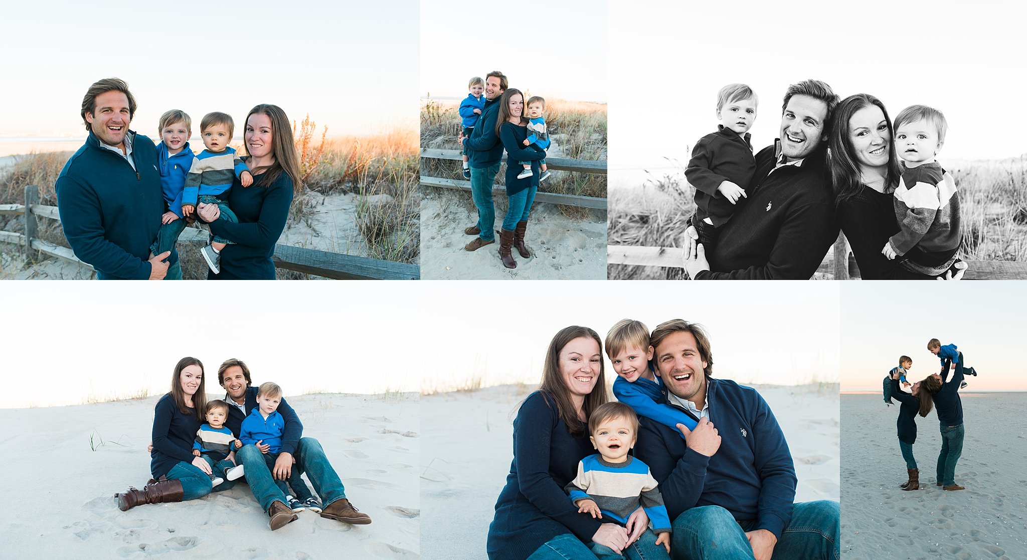 NJ family photographer capturing beach portraits in the winter and for holidays