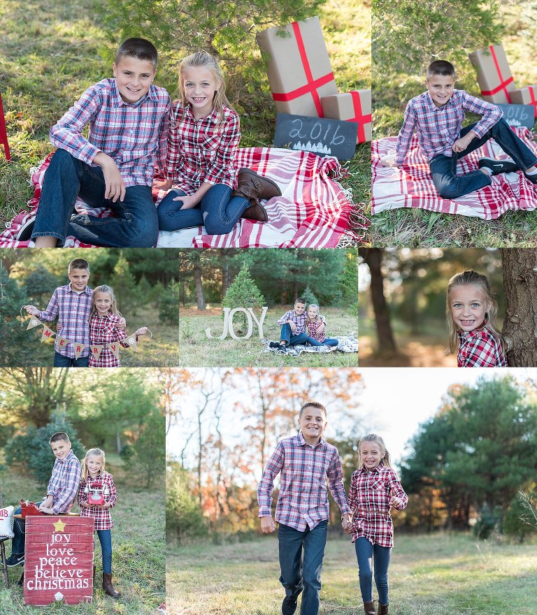 Photo of brother and sister for their christmas photos. I love their plaid outfits