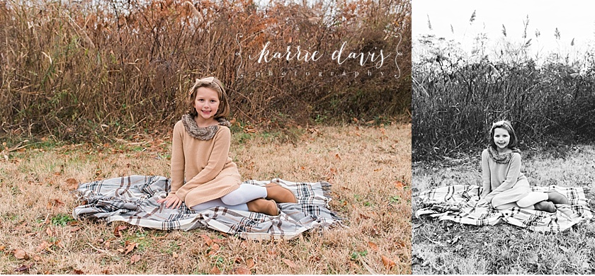 Photo of adorable girl during her family photos for christmas 