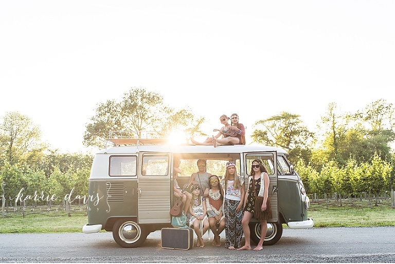 A VW Styled Photo Session hippie style with teens from Cape May Nj