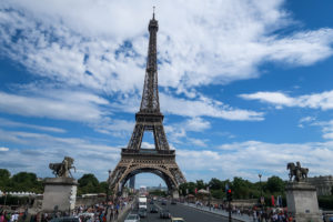 walking up to the Eiffel Tower