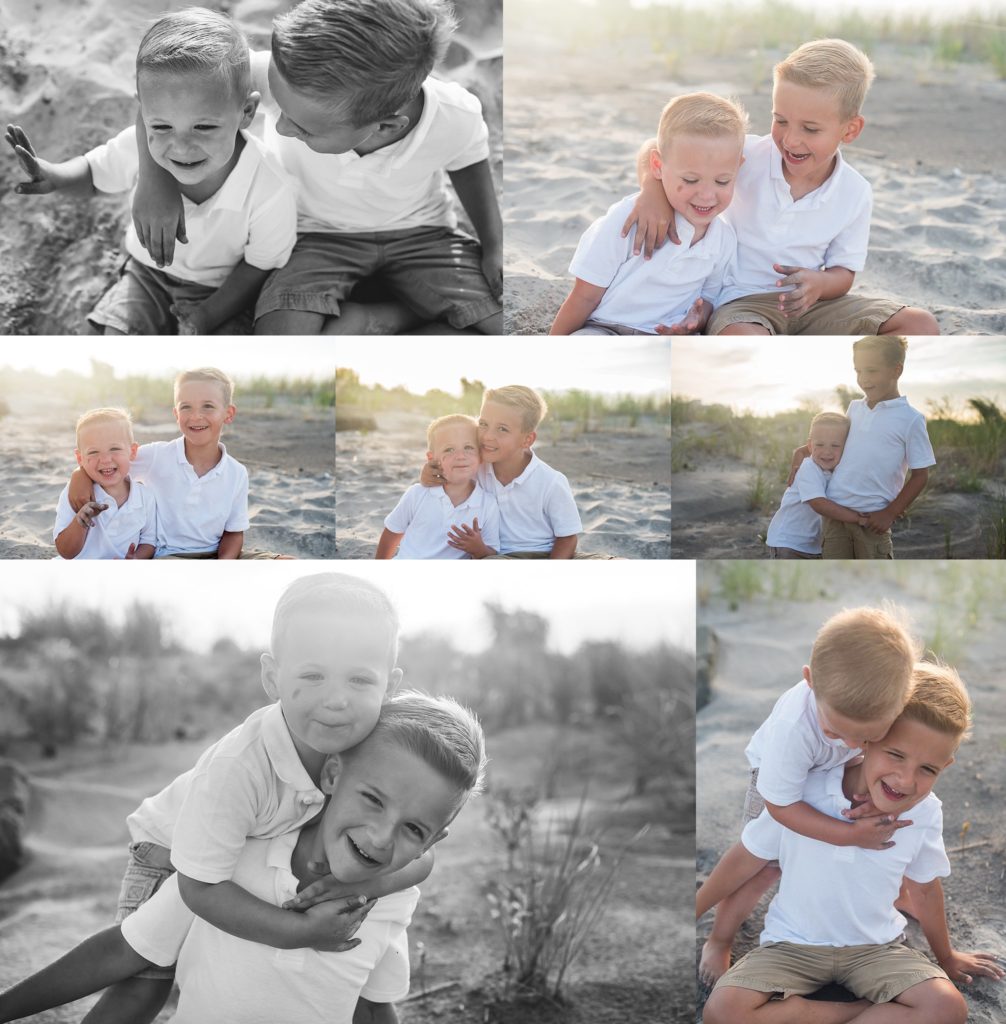 brothers at the beach