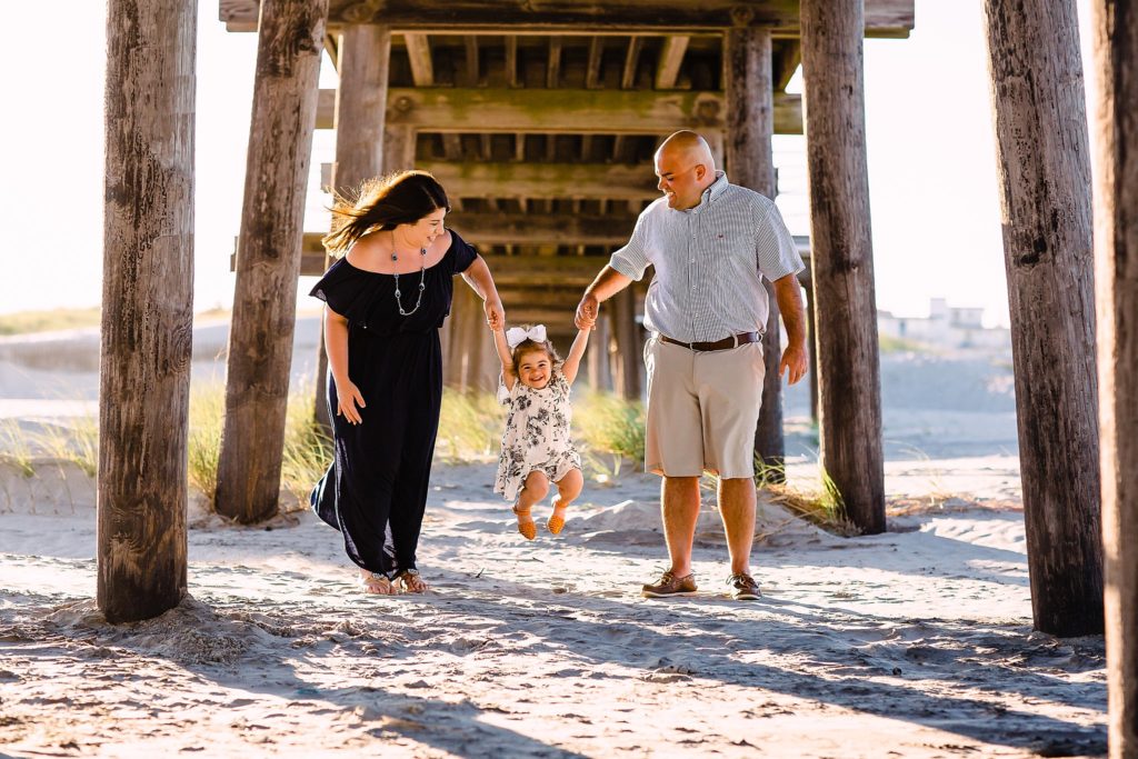 family beach portrait at sunset