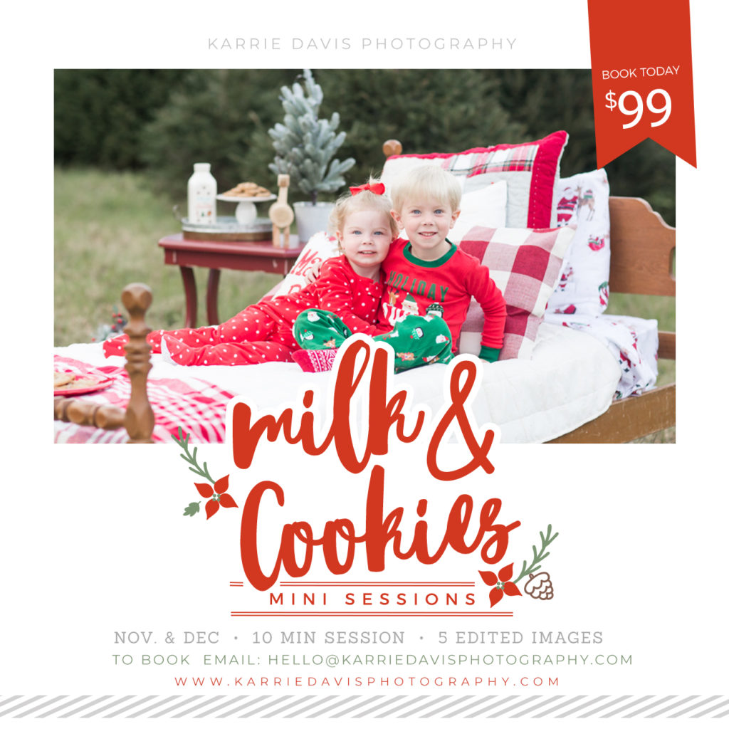 holiday milk and cookie mini sessions